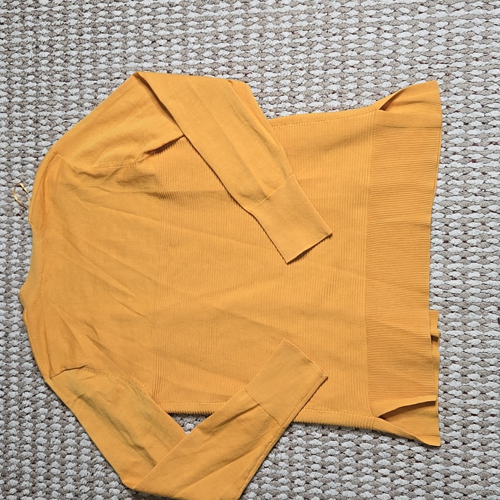Gold Small 4 - 6 Open Cardigan Sweater Top - Picture 2 of 2